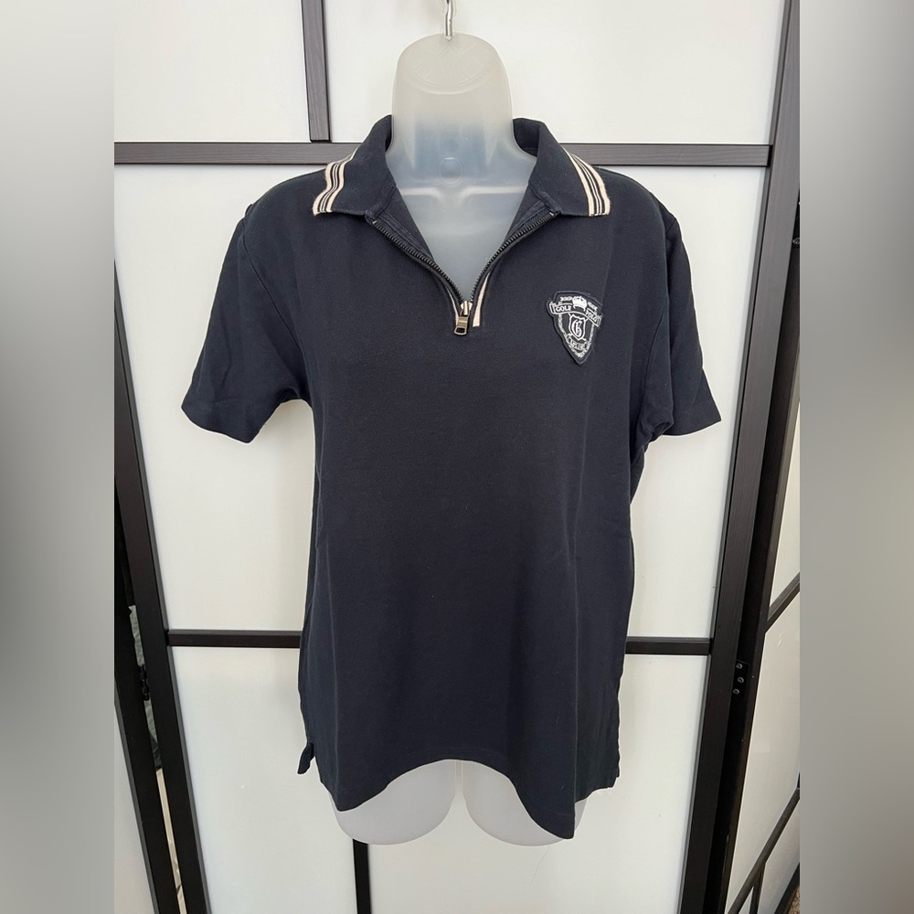 Vintage 90s Women’s 100% Cotton Golf Polo Bossini Navy Blue Medium